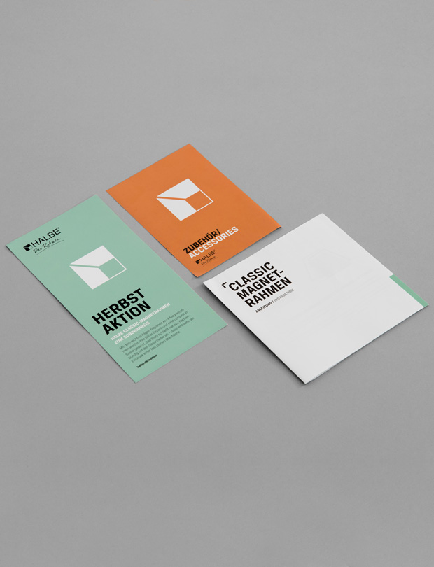 HALBE Rahmen, HALBE; Rahmen, Graphic Design; Redesign; Rebranding; Catalogue; Flyer; Picture Language; Creative Direction; Editorial Design; German Design Award; Print; On-Air; Publication; Branding